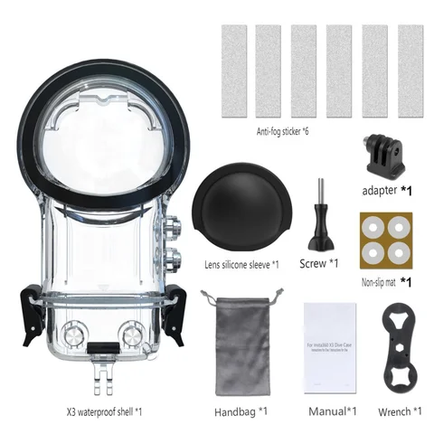 Водонепроницаемый чехол для дайвинга для Insta 360 X3, чехол для дайвинга для Insta360 X3, аксессуары для камеры