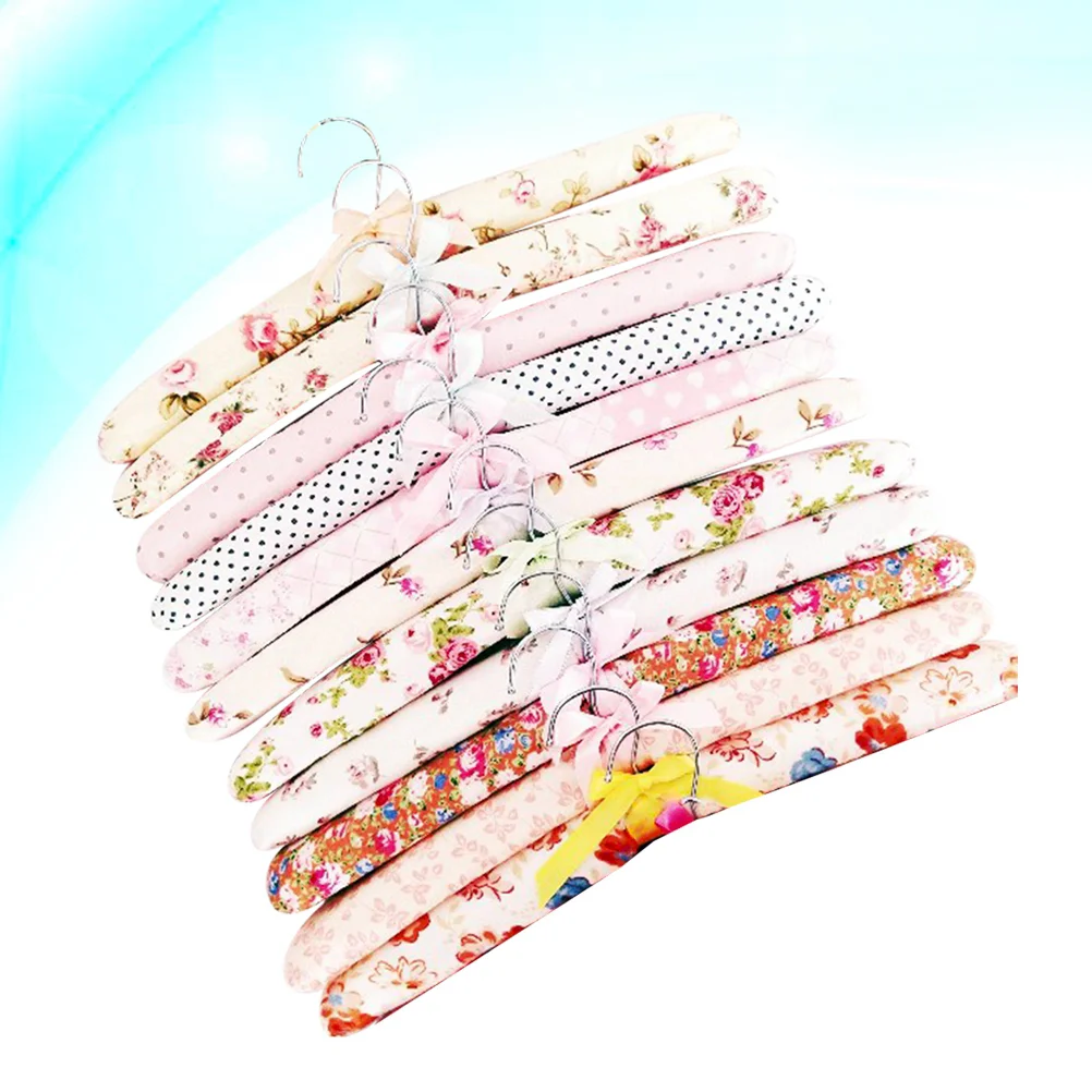 

10 Pcs Wedding Hanger Padded Clothes Hangers Womens Blazer Adult Clothes Hangers Sweater Blazer Clothing Hangers Calico Bag