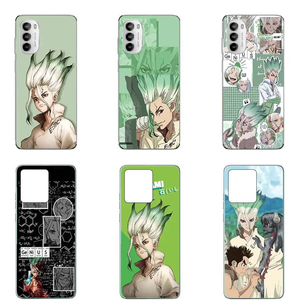 Anime Dr Stone Ishigami Senkuu Cover Phone Case for Motorola Moto Edge 40 50 Pro 30 neo 20 Fusion Ultra Lite G85 Flexible Coque