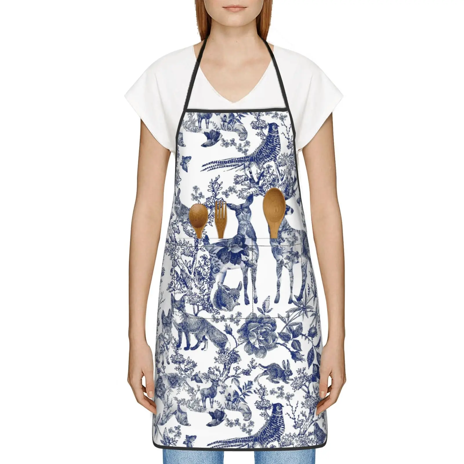 Милый фартук с рисунком лисы птицы и оленя для женщин мужчин детский