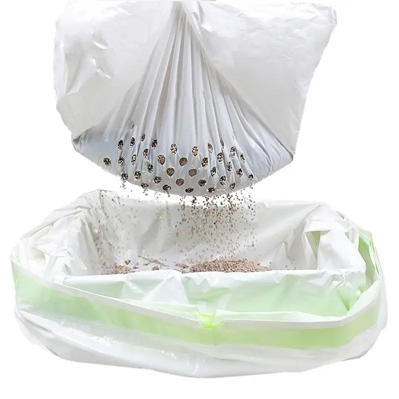 

Sifting Cat Litter Bag Waterproof And Tear-Resistant Drawstring Cat Litter Pan Bags Super Strong Litter Sifter Bag Easy Clean Up