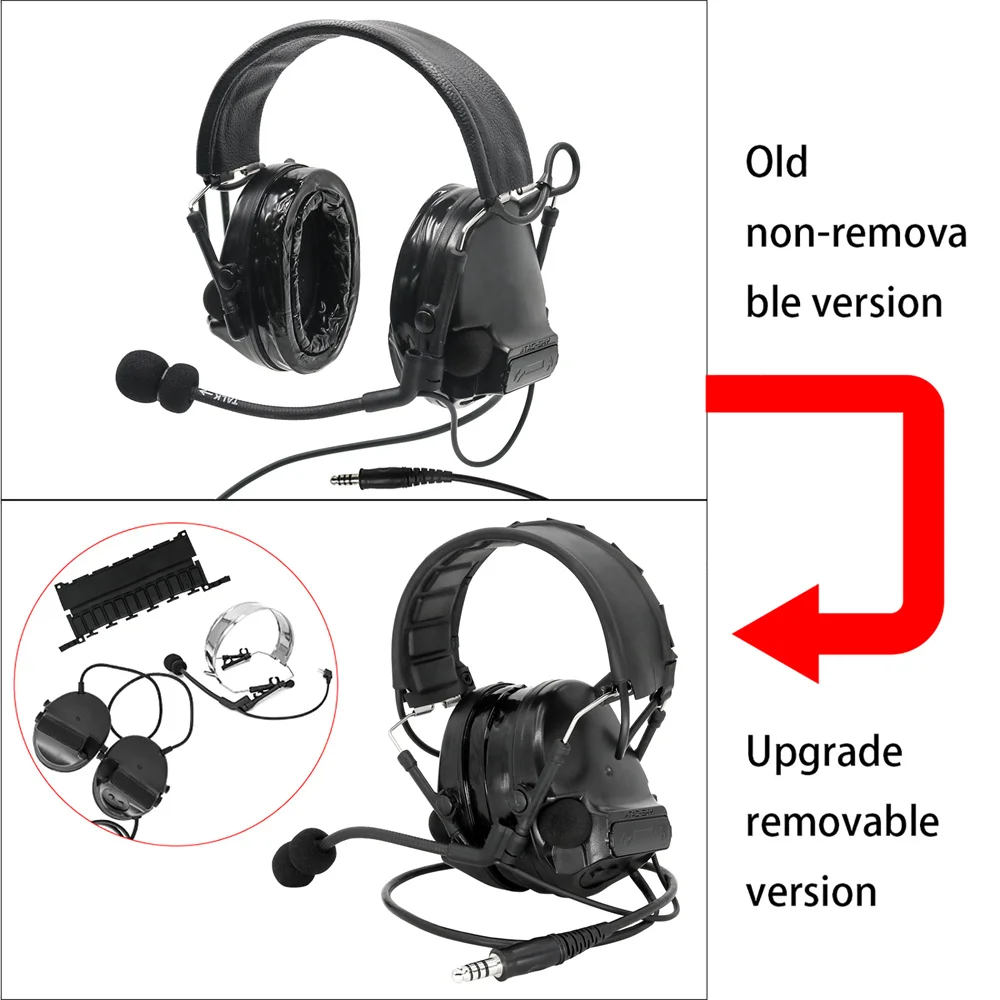 Hearangel Tactical Headphones COMTAC III Noise Cancelling Headset Hunting Shooting Airsoft Headphones Silicone Earmuffs U94 Ptt