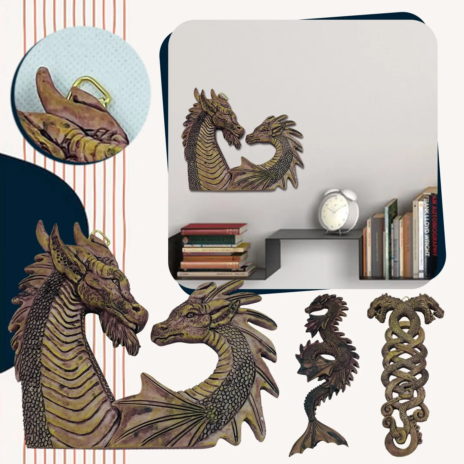 

Concrete Yard Statues Dragon Resin Sculpted Wall Art Pendant Ornament Incredible Beauty And Call Of Powerful Dragon Energy