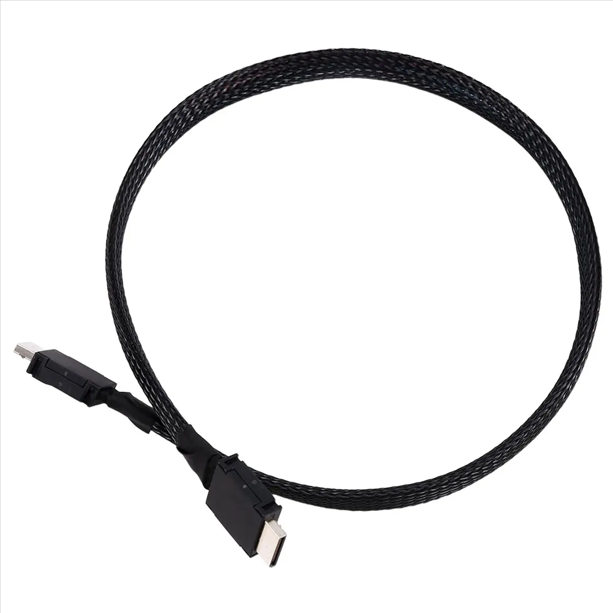 HAPPYDAY~ Кабель PCIE 4.0 X4 SAS4 Oculink SFF-8611, плетеный, гибкий, удлинительный, для GPU SSD, OCuLink 4X, с серебряным покрытием, 24 Гбитс (art.: 3920dc320ffb3) - 3920dc320ffb3