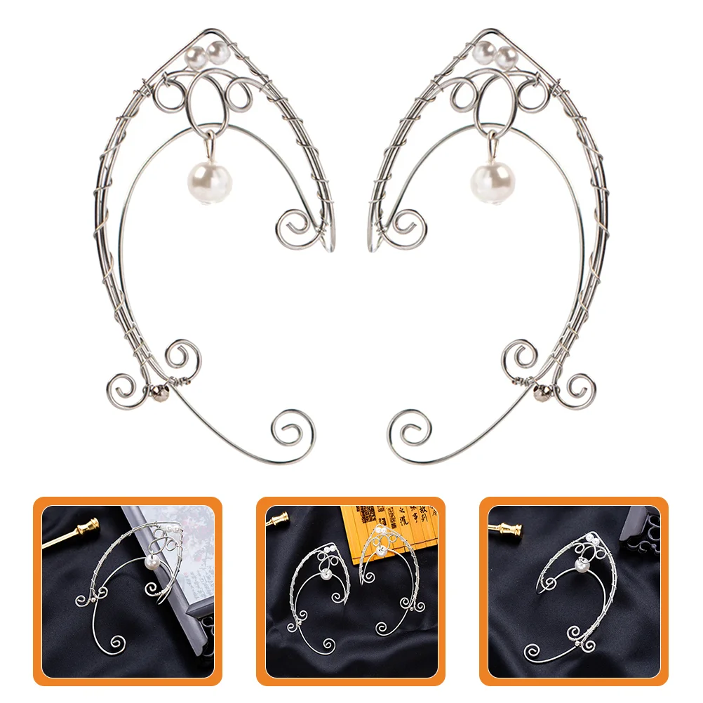 

Elf Ear Cuffs Elven Earrings Hollowed Aluminum Ear Clip Wedding Accessories Cosplay Fairy Eardrop for Women Girls Party