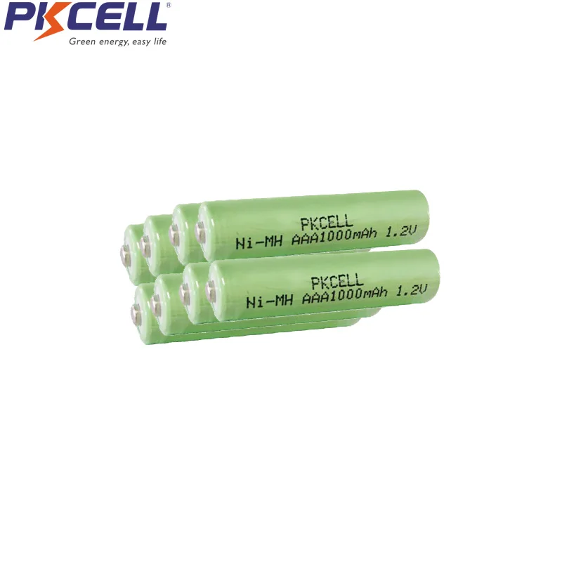 

8pcs/lot PKCELL NIMH AAA Rechargeable Battery 1000mAh 1.2V NI-MH 3A Batteries Button Top
