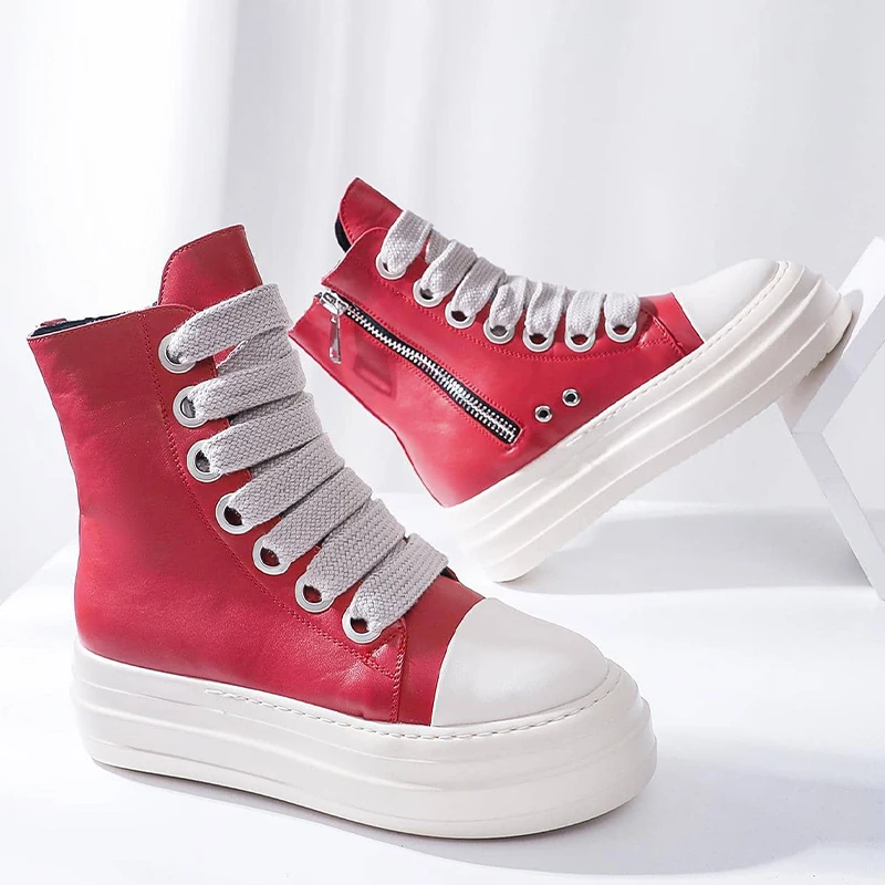 Sporty Outdoor Sneakers Two Tone Side Zip High Top Skate Shoes Women  Canvas Shoes Women High-top Lace-up Front Sneakers