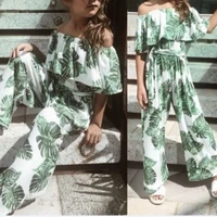 2022 summer fashion girl green leaf printing romper clothes girls one pieces outfits children casual travel clothing new