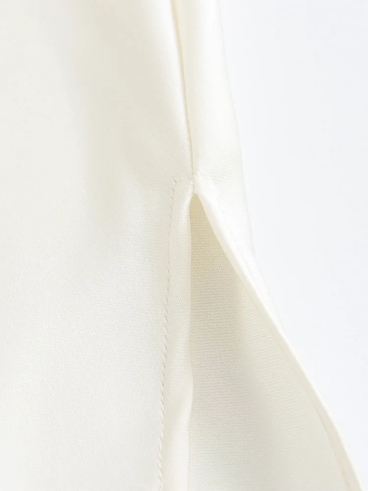 Новинка 2024 года модные женские атласные комплекты из двух предметов с оборками и