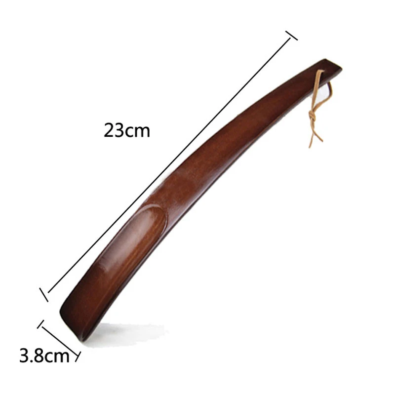 1 Pc Shoe Horn For Boots Home Hotel Wearing Wooden Athletic Spoon Pull Odor Resistant Hanging Loop Portable Long Handle