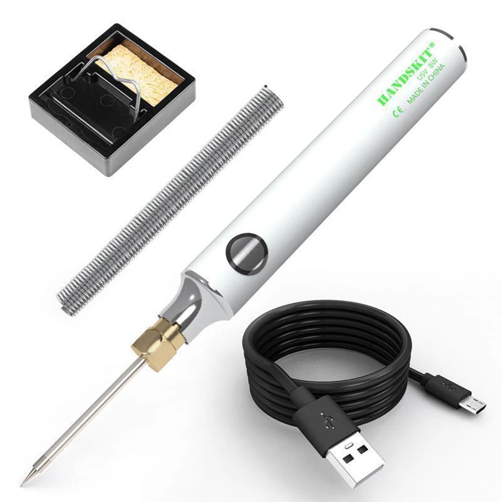 

USB Rechargeable Soldering Iron 330-450°C 5V 8-10W Adjustable Temperature Soldering Iron Kit Manufacturing Metal Processing