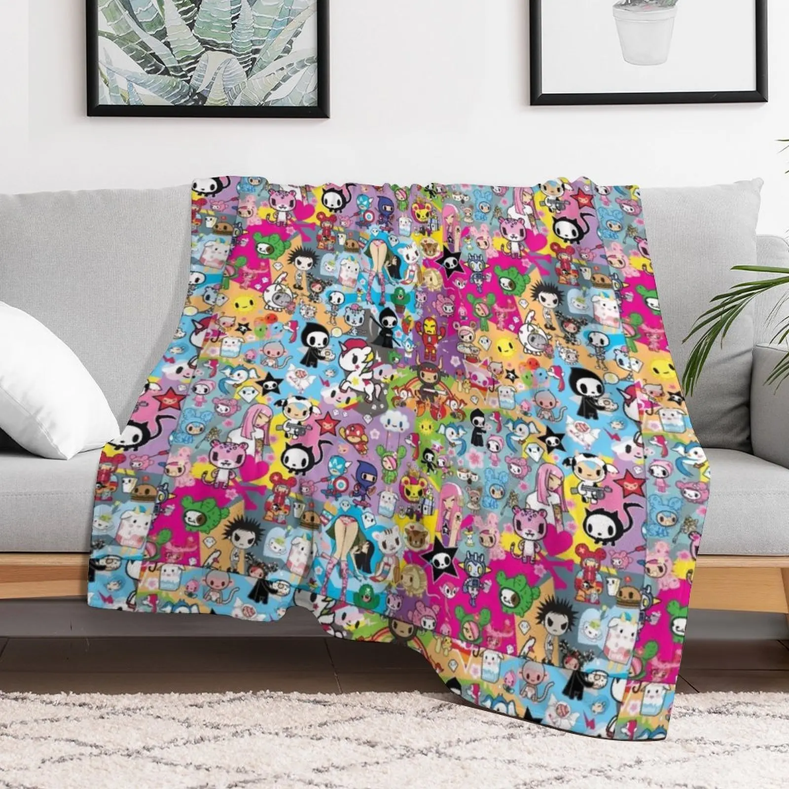 Донателла и его друзья единороги мофия коллаборация мультфильмы аниме чиби плед