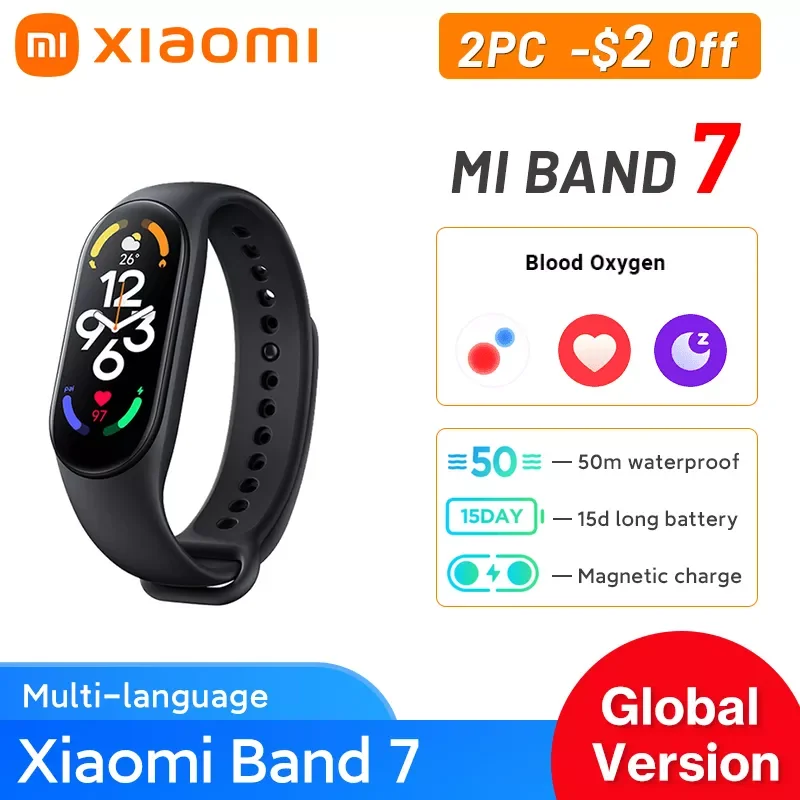

Mi Band 7 Smart Bracelet 6 Color 1.62" Screen Miband 7 Blood Oxygen Fitness Traker Bluetooth Waterproof Smart Band