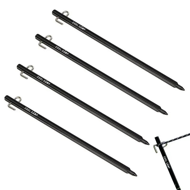 

Camping Tent Stakes 4pcs/set Aluminum Alloy Ground Stakes 30cm Ground Nails Camping Spikes To Support Camping Tent Canopies