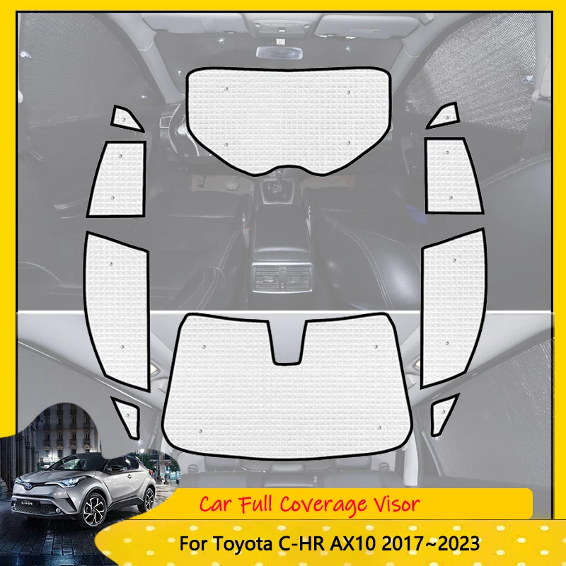 Для Toyota C-HR C HR CHR AX10 AX50 2017 ~ 2023 солнцезащитный козырек с полным покрытием на боковое