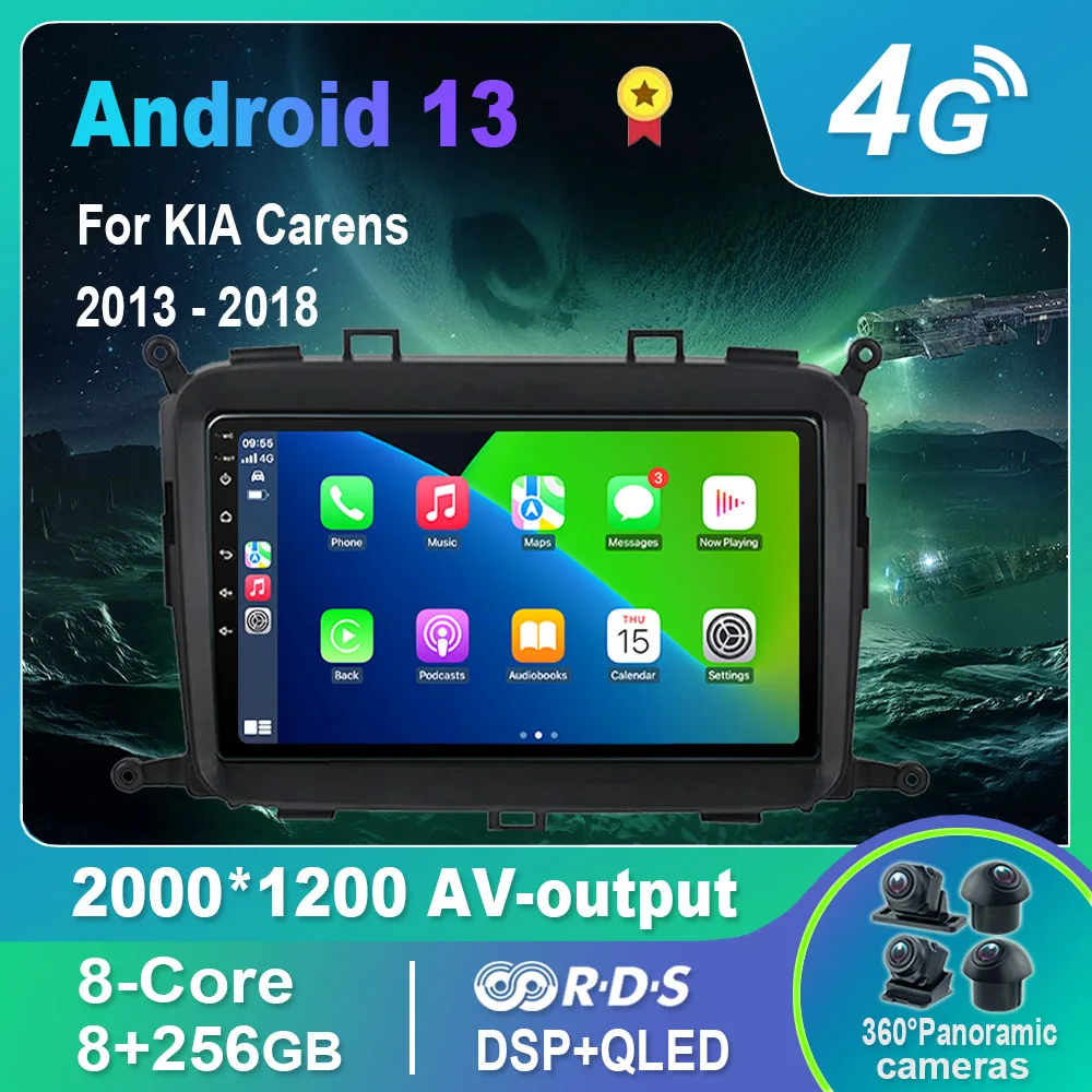 

Автомагнитола на Android 13,0/Мультимедийный видеоплеер для KIA Carens 2013-2018 GPS QLED Carplay DSP 4G WiFi Bluetooth