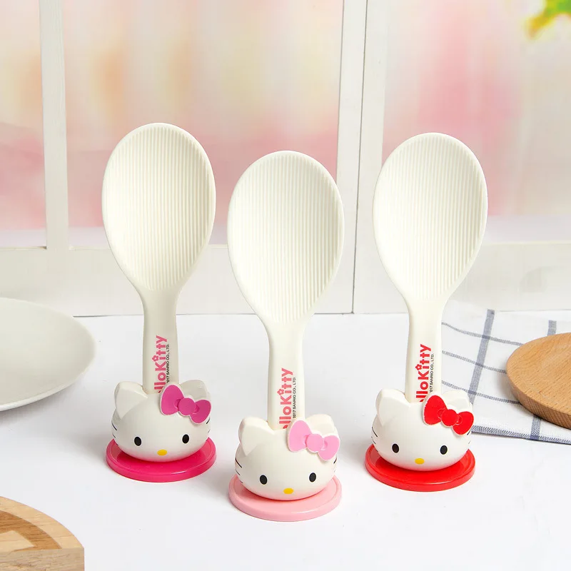 

Kawaii Cartoon Sanrioed Kt Cat Rice Spoon Nonstick Can Stand Anime Rice Scoop Cute Plastic Rice Shovel Kitchen Supplies Cooker