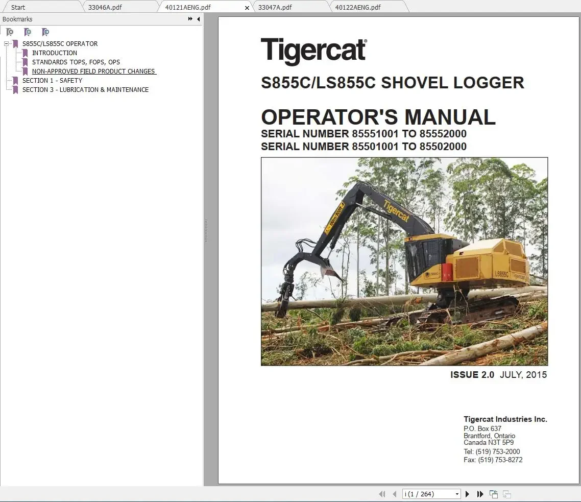 Tigercat Machine 44 5 ГБ PDF 2023 руководство по обслуживанию и эксплуатации DVD