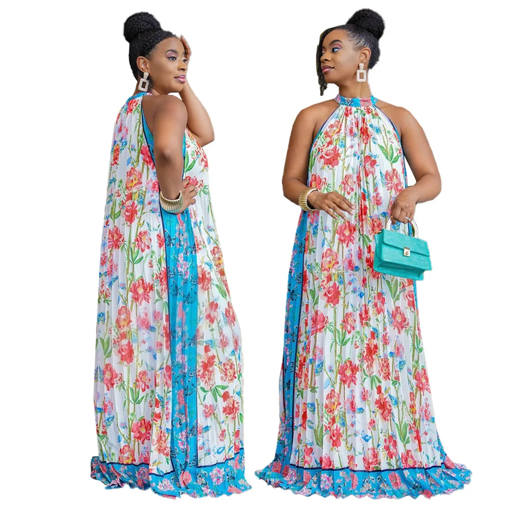 

Платья с Африканским принтом Лето-Осень африканские женские платья без рукавов из полиэстера длинное платье африканские платья для женщин