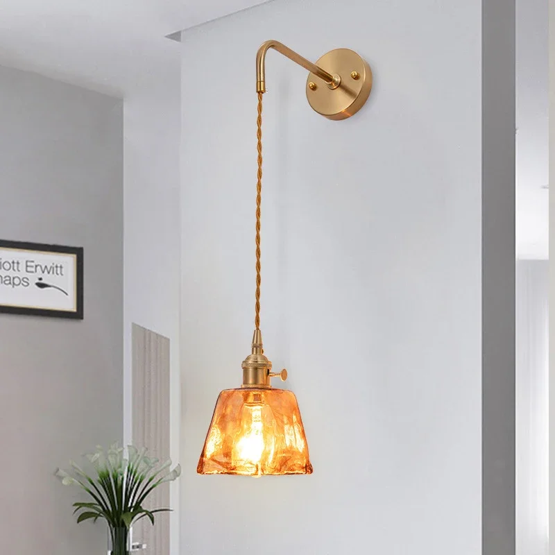 Настенный светильник в скандинавском стиле латунная комнатная лампа для