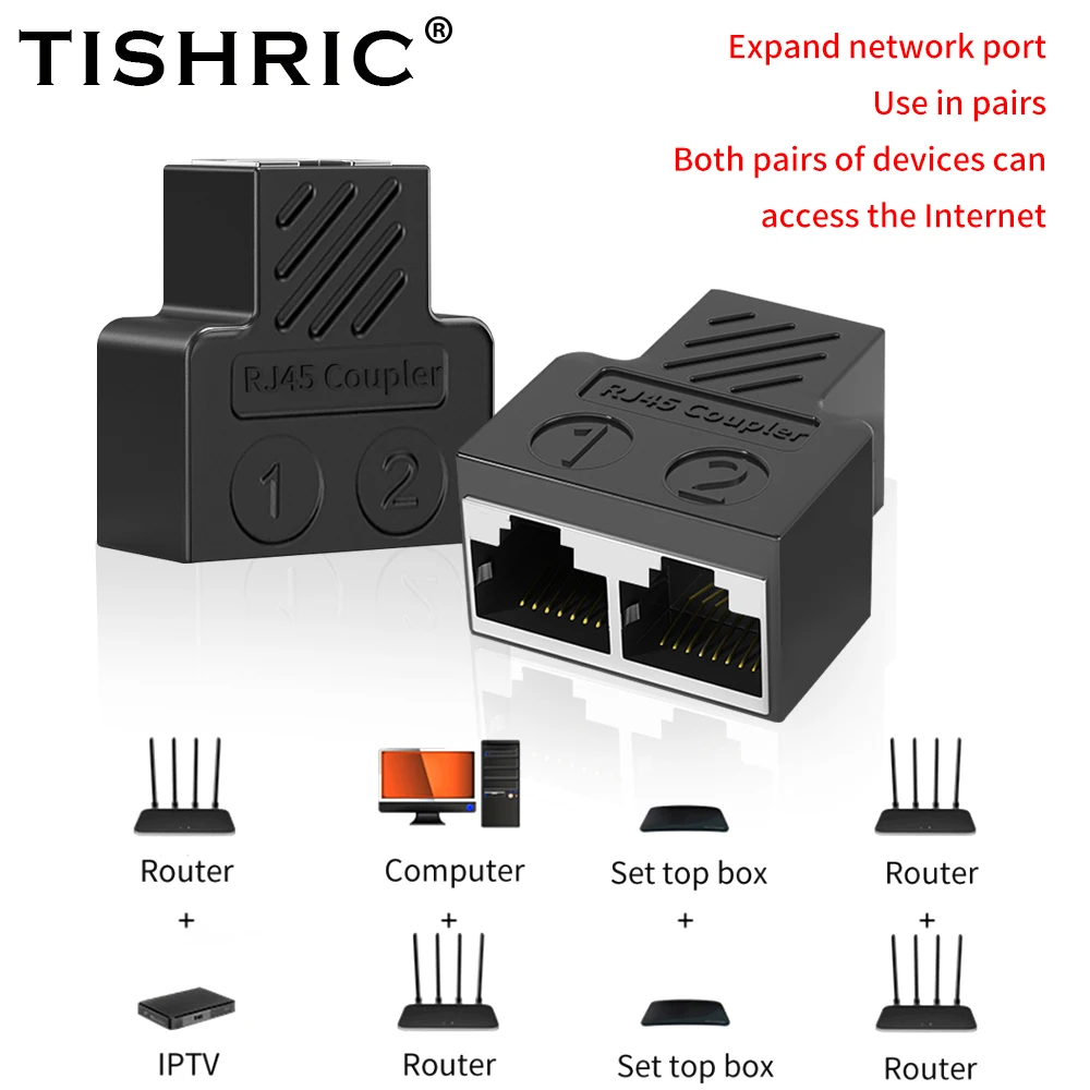

2 шт., соединитель для сетевого кабеля Ethernet RJ45