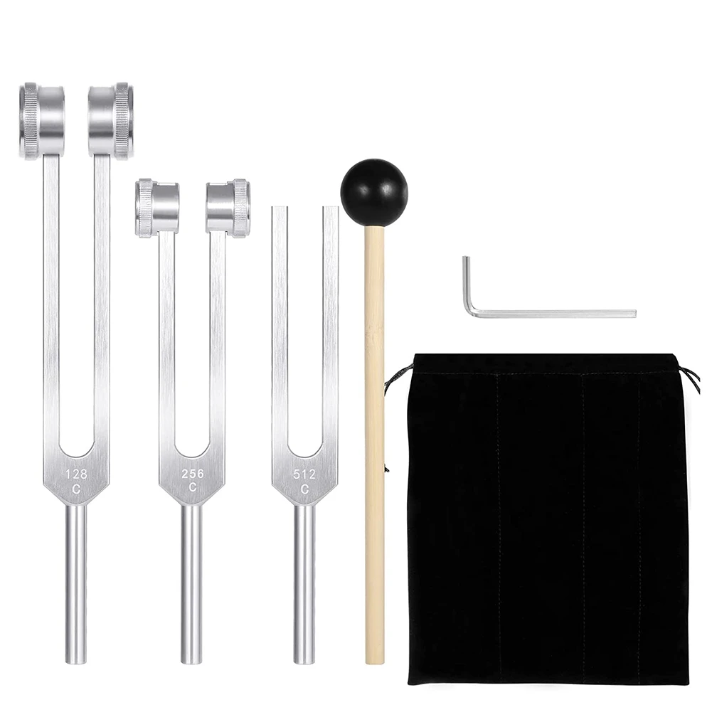 

(128Hz 256Hz 512Hz)Tuning Fork Set Tuning Forks with Reflex Hammer for Chakra/Healing/Sound Therapy/DNA Repair