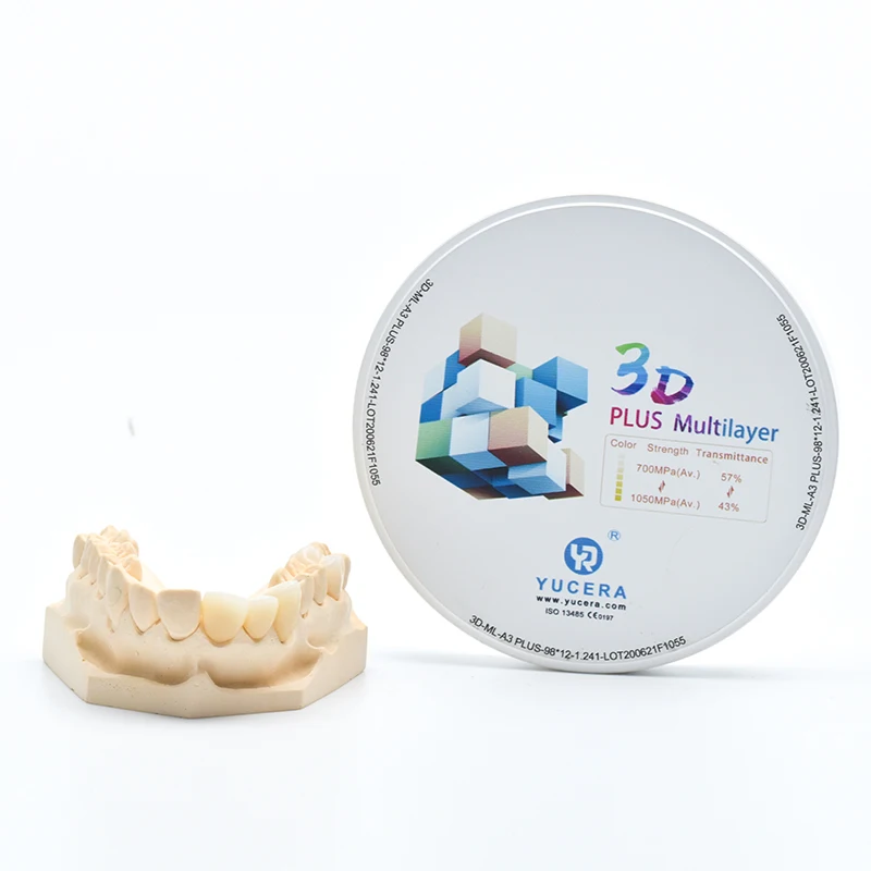 Yucera 3D Plus Multilayer Dental Zirconia Blocks With Ce Certificate Open System Dental Zirconia Blocks For Cad Cam Machine