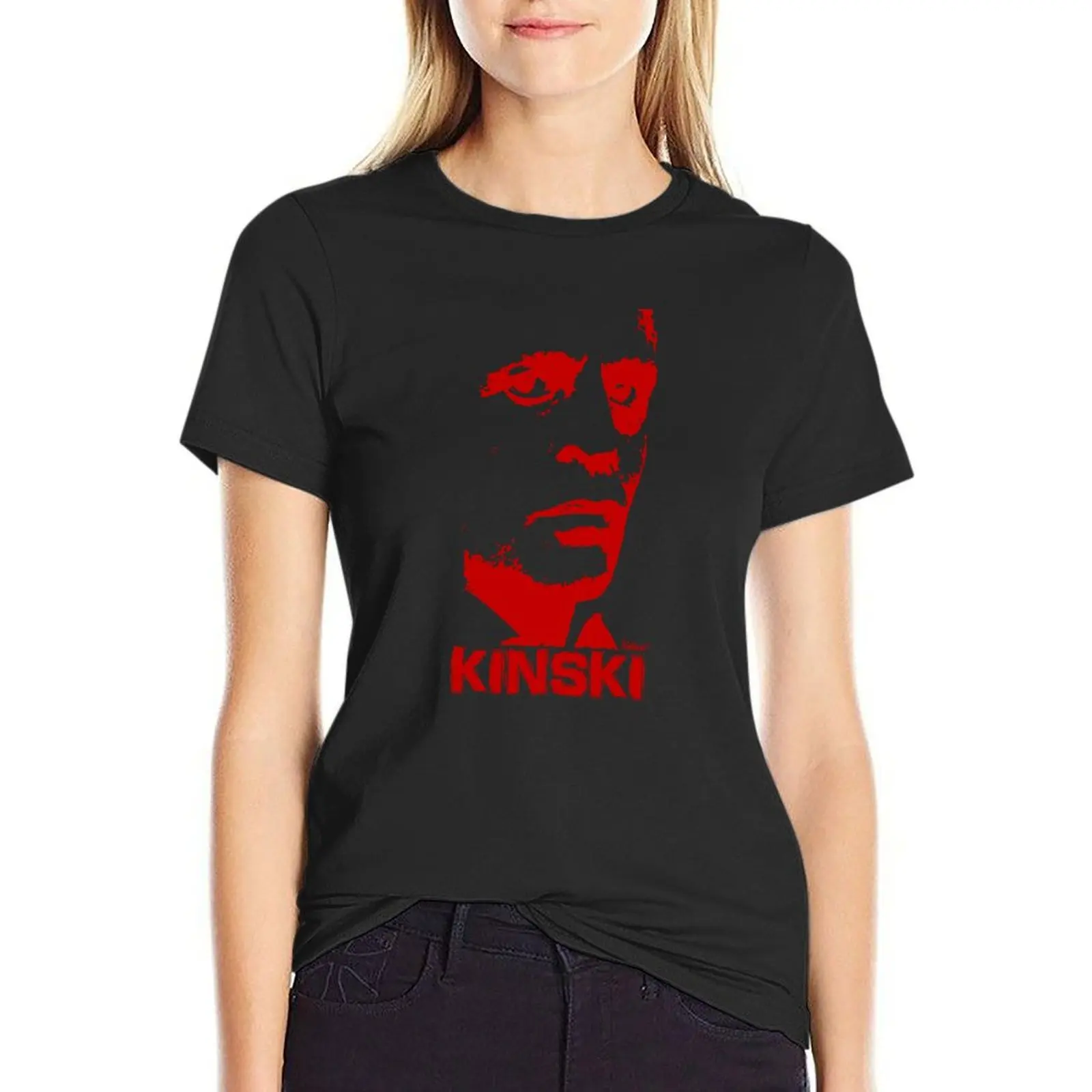 KINSKI-Красная футболка Топы женская одежда рубашка с принтом животных для девочек