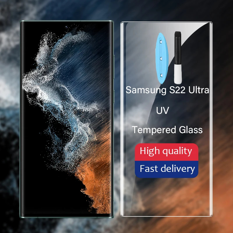 

VALAM Samsung Galaxy S22 Ultra UV Glass Screen Protector Full Glue Tempered Glass For Samsung Galaxy S22 Ultra Screen Protector