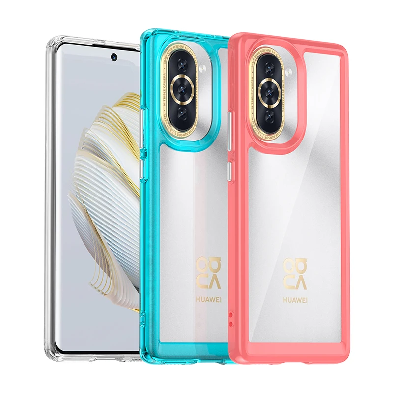 

Luxury Clear Case for Huawei Nova 10 Pro 10Pro Armor Shockproof Soft Edges Hard Phone Cover Nova10 Nova10Pro NCO-AL00 GLA-AL00