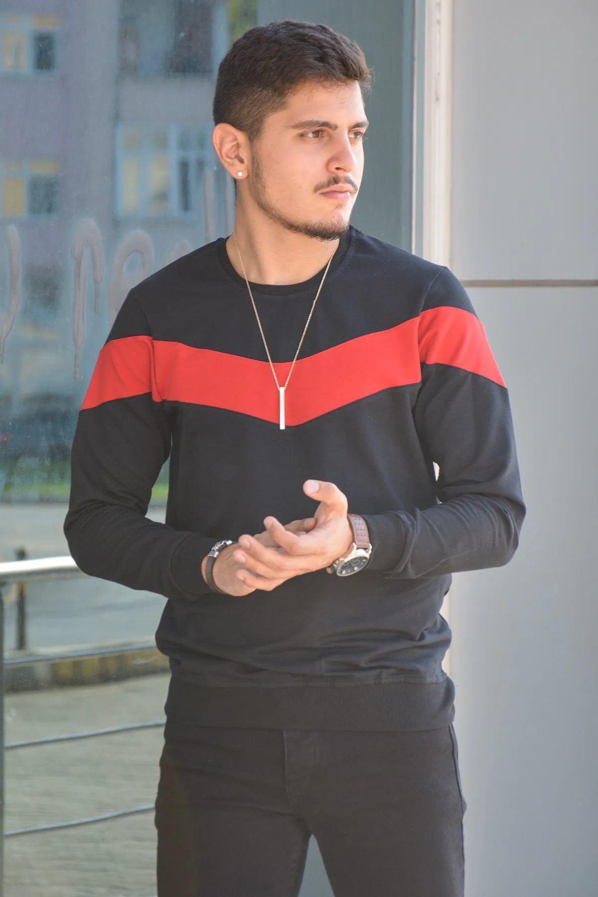 

Therapy Men Male Cycling Neck Sweatshirt 20K-5200391-01 Black