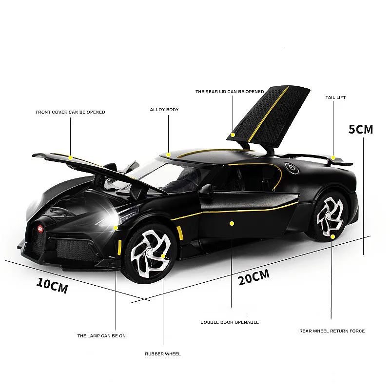 Модель спортивной машины Supercar 1:24 из сплава под давлением модель сцены со звуком и