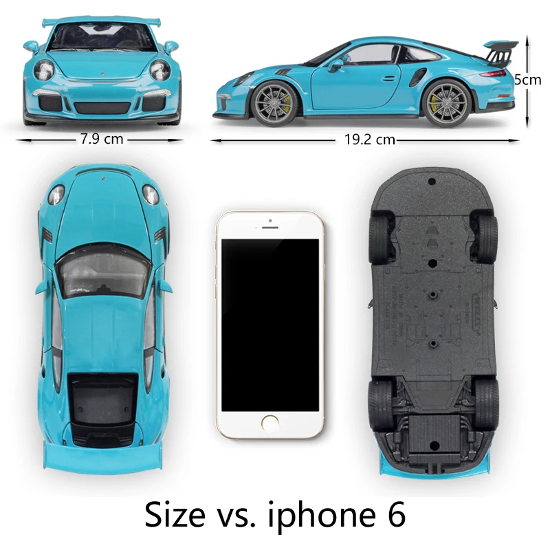 Фото WELLY 1:24 Масштаб литый под давлением симулятор автомобиля Porsche 911 GT3 RS модель автомобиля сплав спортивный автомобиль металлический игрушечный ... №2