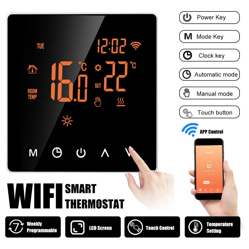

Thermostat Digital WIFI ME81H Room Temperature Controller LCD Room Heating Smart Touch Key AC230V 50/60Hz Thermostats