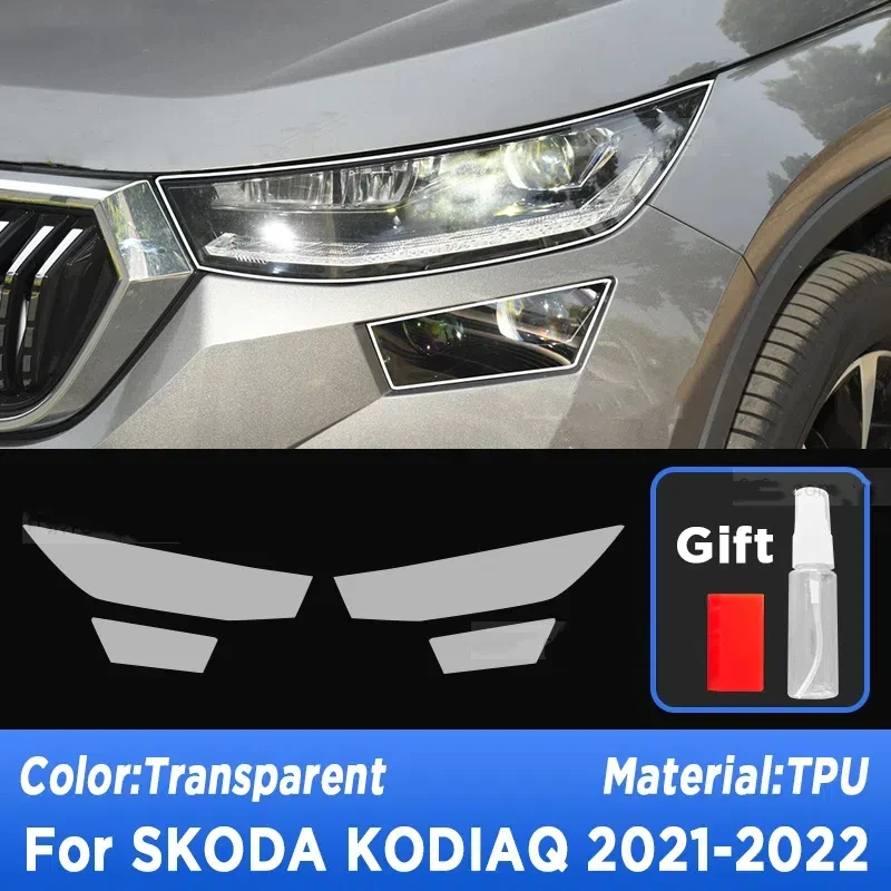 

Для SKODA KODIAQ 2021 2022, внешняя фара автомобиля, защита от царапин, передняя лампа, оттенок, защитная пленка из ТПУ, аксессуары для ремонта, наклейка