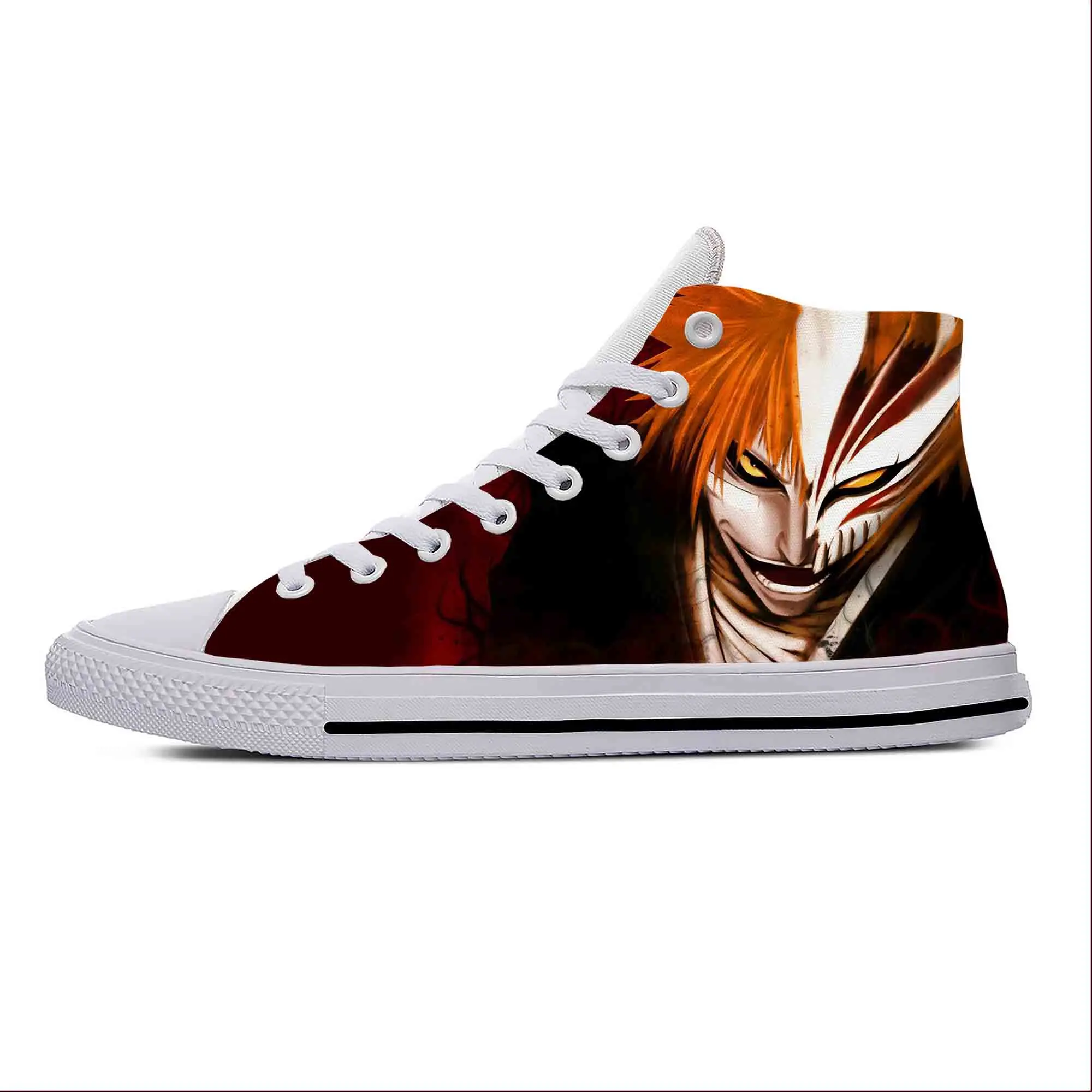 

Повседневные тканевые кроссовки Kurosaki Ichigo, легкие дышащие кроссовки с высоким верхом и 3D-принтом Аниме Манга, мультфильм, отбеливатель