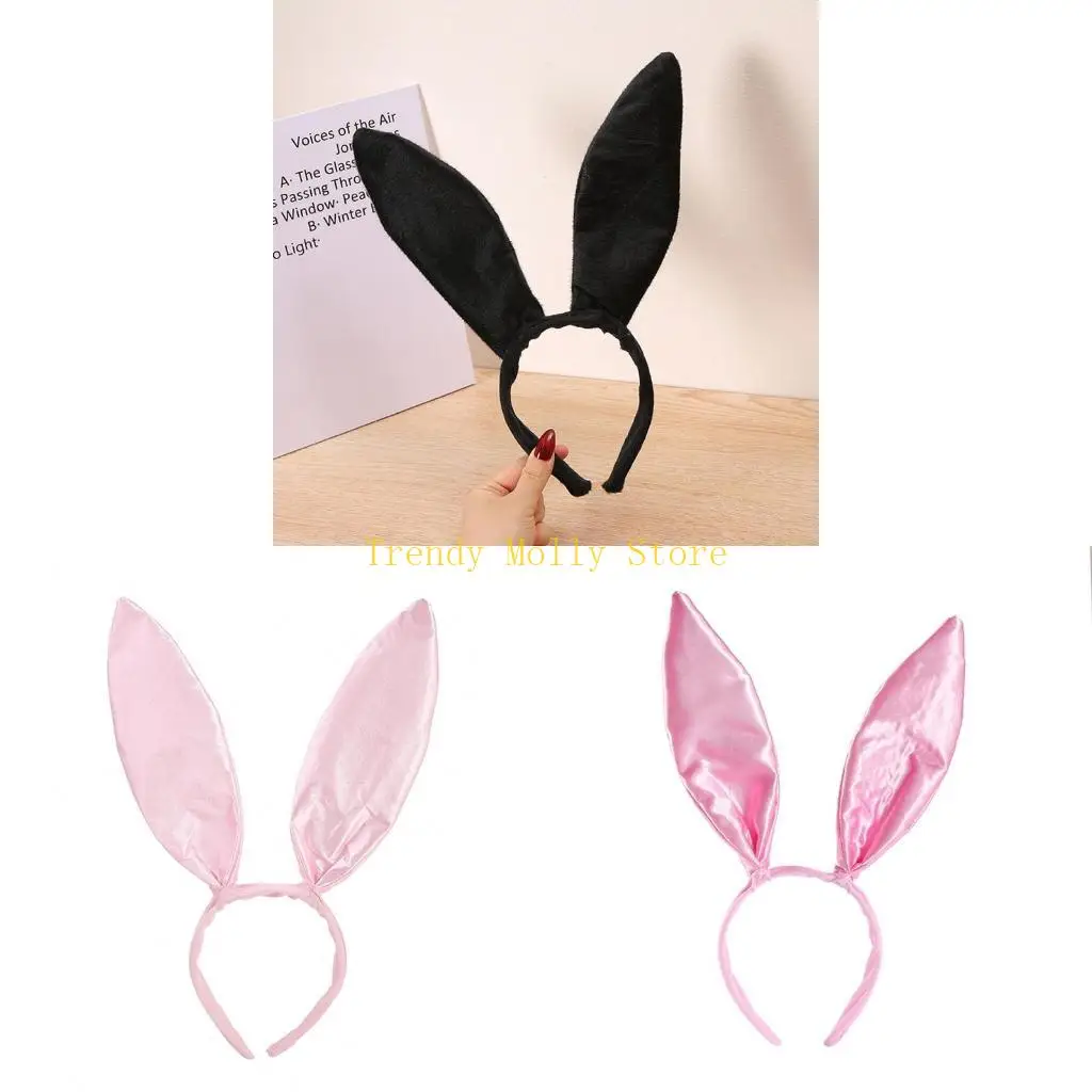 Фото N5KB Bunny Ears Ушная повязка на головокружение Satin Hop Hoop Bunn №1