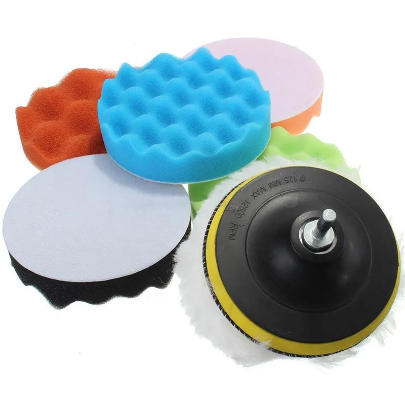 

8PCS 3/4/5/6 Inch Car Headlight Restoration Kit Sanding Discs With Backing Scouring Sponge Wool Buffing Sponge Polishing Pads