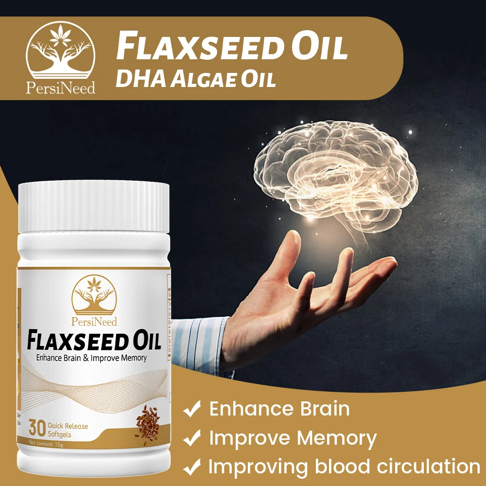 

PersiNeed Nootropic Brain Booster DHA Algae Oil Flaxseed Oil Supplements for Heart Health Support Enhance Focus Improve Memory