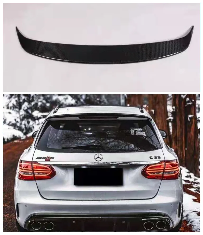 

For Mercedes Benz C Class W205 Sedan 5 Door Hatchback Travel version 16-19 Carbon Fiber Spoiler Rear Trunk Boot Lip Roof