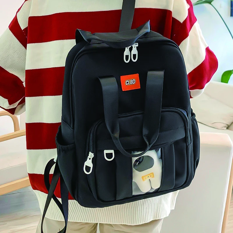 

Casual Women Backpack for Teenage Girls High-quality Nylon School Bag Fashion Lady Large Capacity Travel Rucksack Simple Mochila