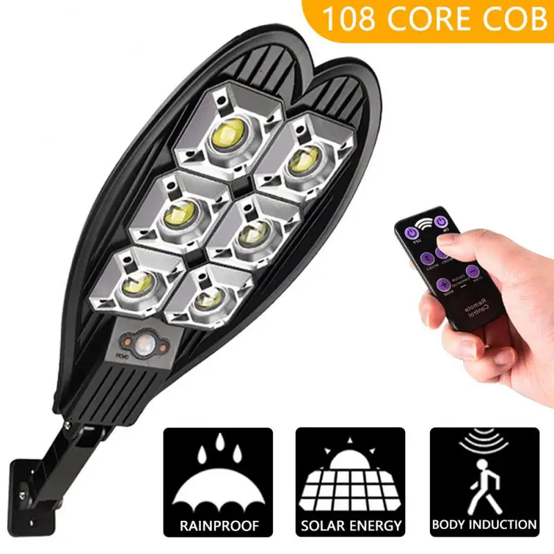 

LED Street Lights Solar Powered Waterproof Motion Sensor Security Lighting For Garden Patio Yard 108 Core COB Wall Light