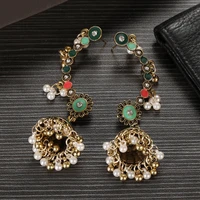 2022 elegant womens jhumka earrings femmes palace dripping oil earrings orecchini donna vintage flower earring