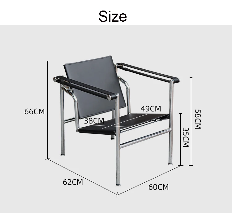 Кресло-стул для отдыха гостиной Corbusier Bauhaus из бычьей кожи
