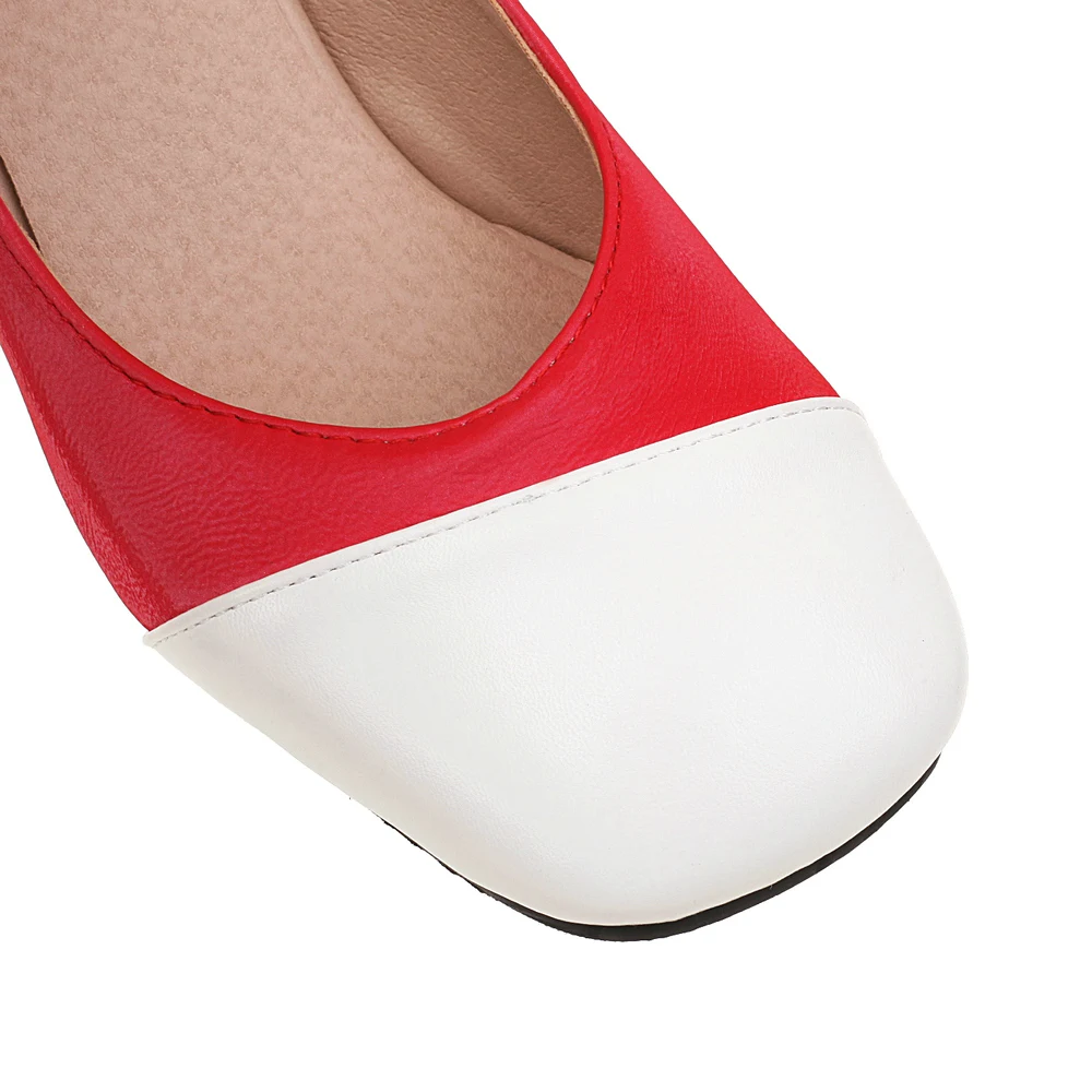 EDEELVEEYS Spring Women Pumps Retro Handmade Patchwork 5CM High Heels Japanese Lolita Slip On Ladies Leather Shoes Round Toe