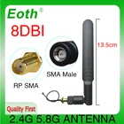 EOTH 2 шт. 2,4g 5,8g антенна 8dbi sma male wlan Wi-Fi двухдиапазонная антенна маршрутизатора антенна IPX ipex 1 SMA разъем Удлинительный кабель