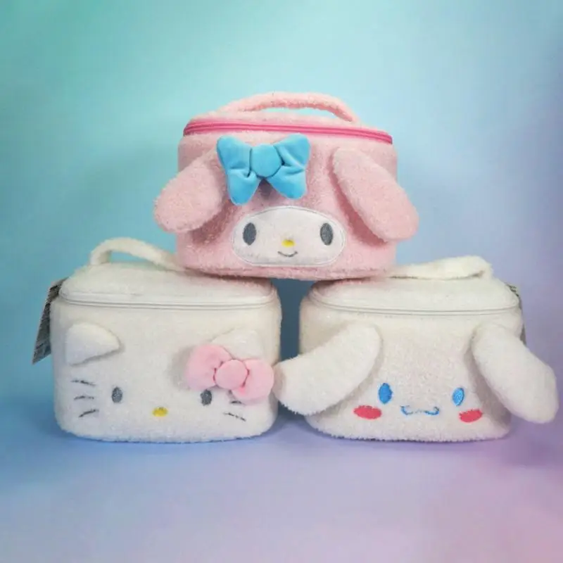 

Kawaii Sanrio мультяшная плюшевая косметичка, милая My Melody Cinnamoroll, Портативная сумка для хранения, дорожная сумка, креативные подарки на день рожде...