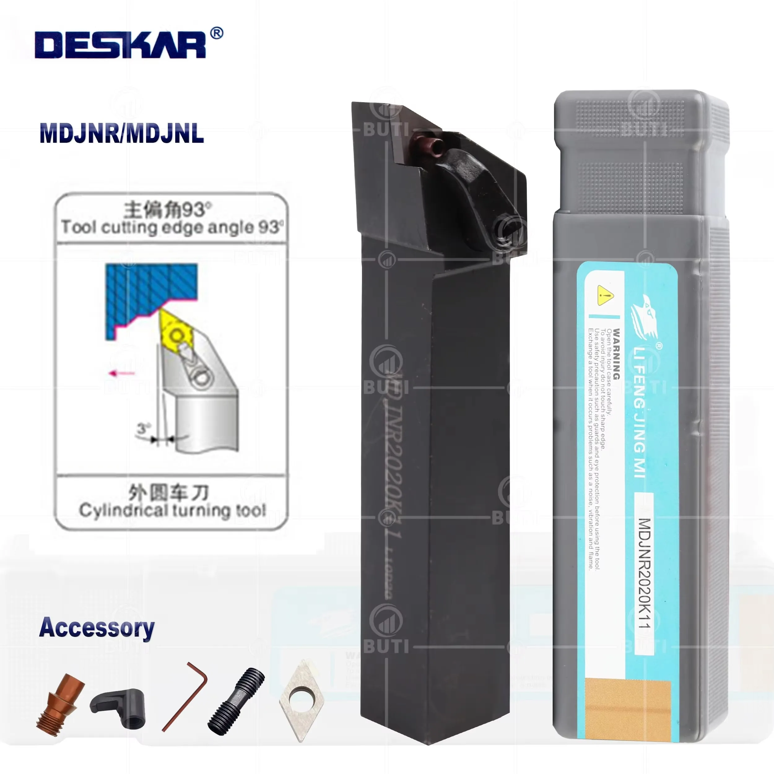 Фото DESKAR 100% оригинальный держатель инструментов MDJNR1616H11 MDJNR2020K11 MDJNR2525M11 MDJNR Внешний держатель токарных инструментов применяется к лезвию DNMG №2