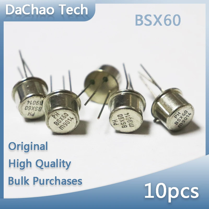 

10 шт. BSX60 30 в 0,5 А 1 Вт NPN Philips Триод TO-5 Оригинальный Новый