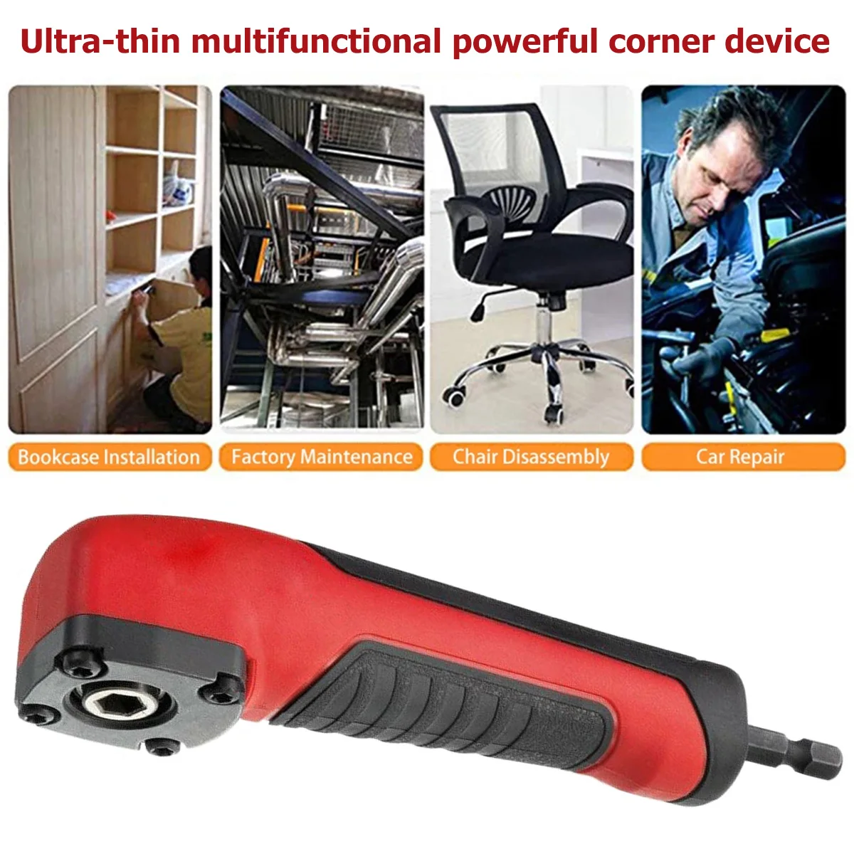 

Screwdriver Socket 90 Degree Right Angle Extension Electric Screwdriver Angle Adapter Woodworking Tool Drill Attachment Tool